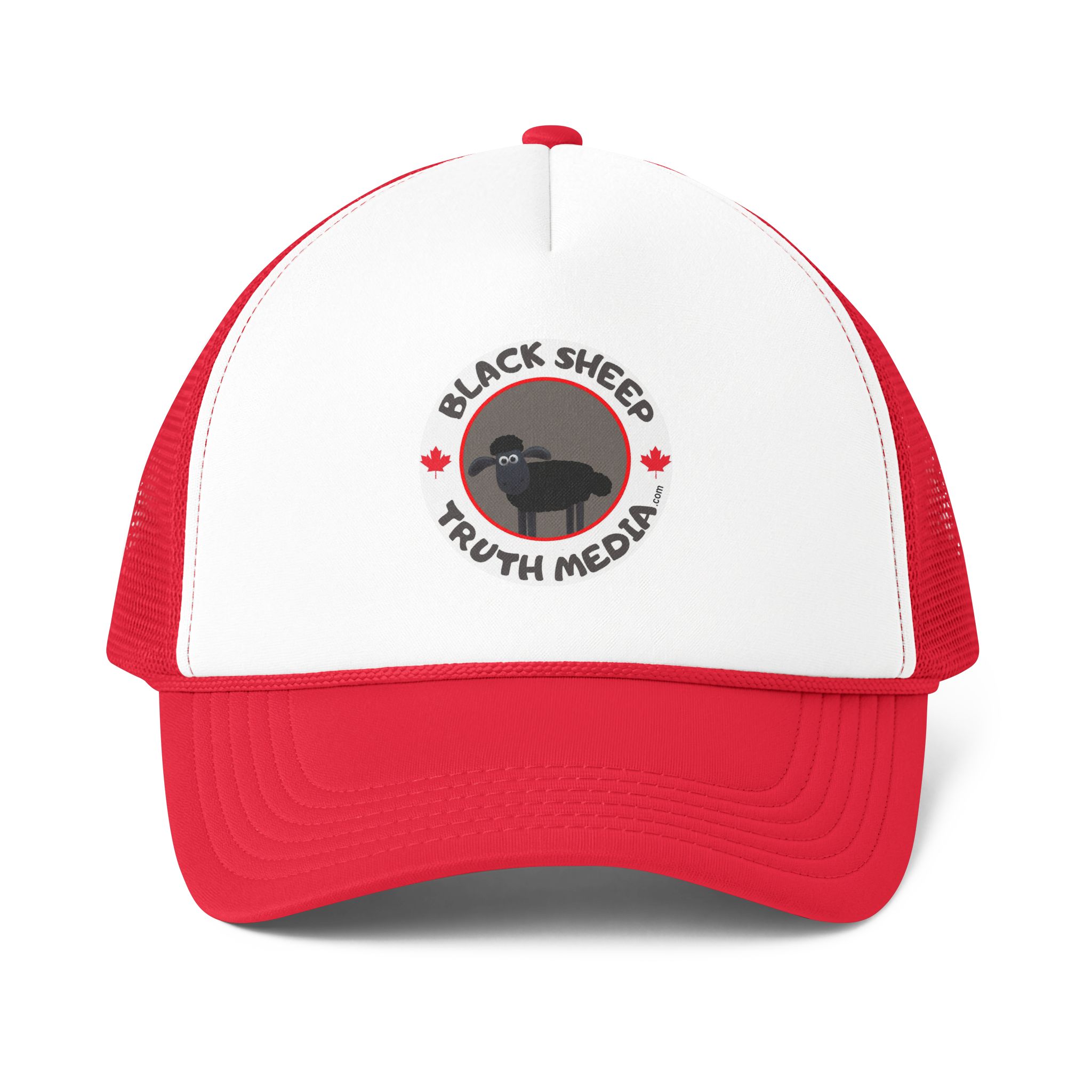 Trucker Cap — Black Sheep Truth Media Logo Foam Mesh-Back Hat - Image 4