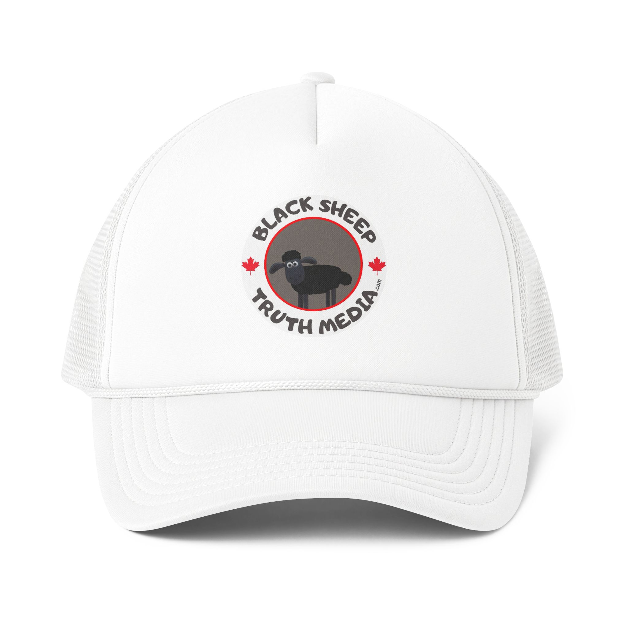 Trucker Cap — Black Sheep Truth Media Logo Foam Mesh-Back Hat - Image 3