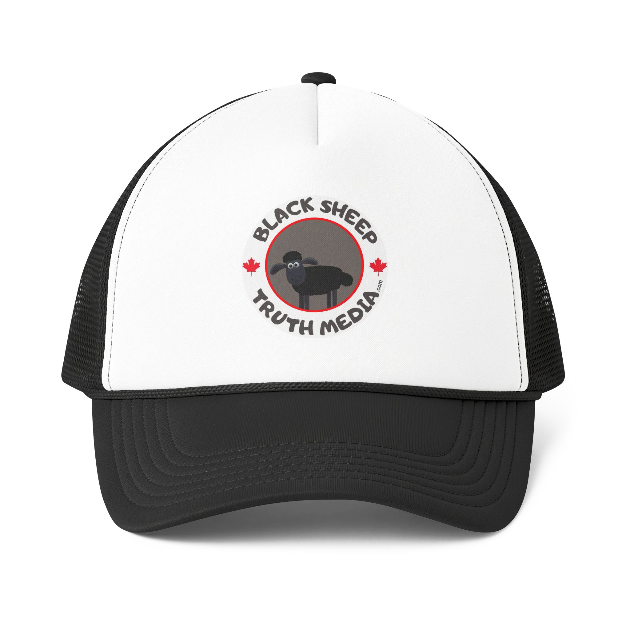 Trucker Cap — Black Sheep Truth Media Logo Foam Mesh-Back Hat - Image 6