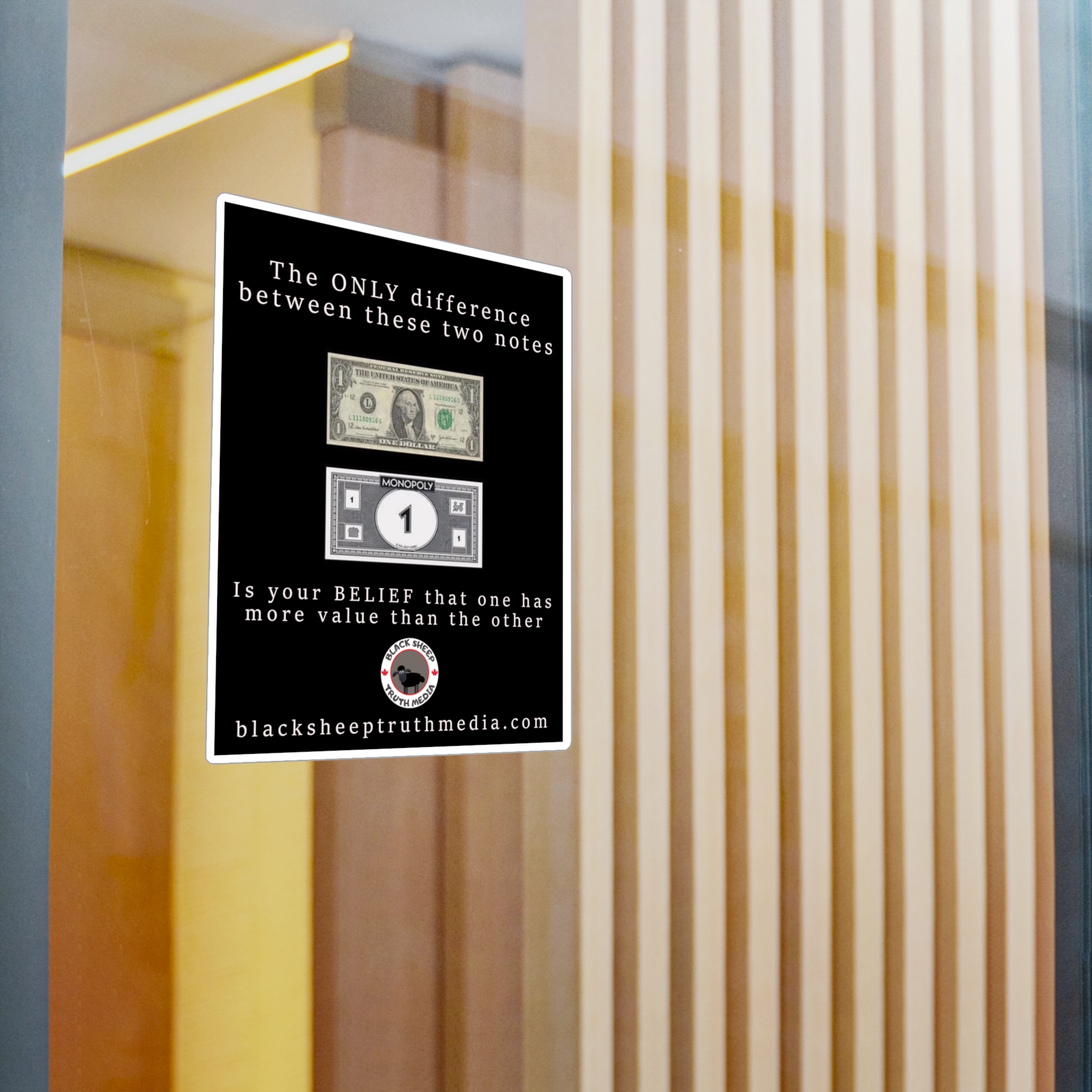 Kiss-Cut Vinyl Decal — "The ONLY difference between these two notes" Money vs Monopoly Value Sticker - Image 10