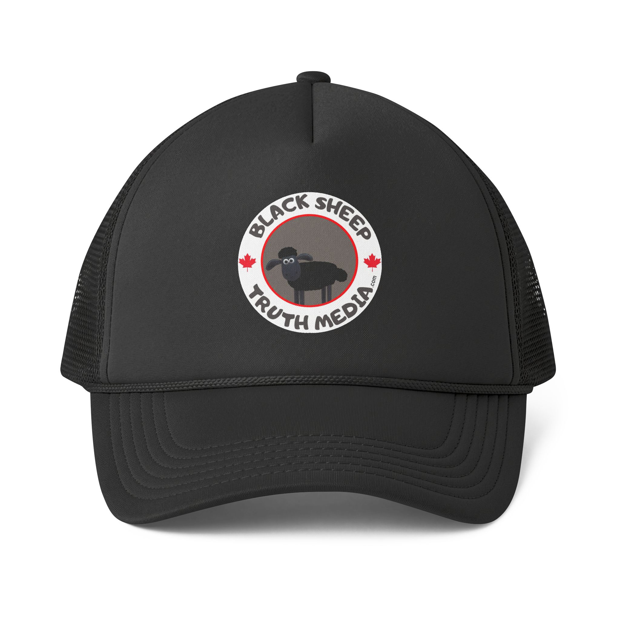 Trucker Cap — Black Sheep Truth Media Logo Foam Mesh-Back Hat - Image 7